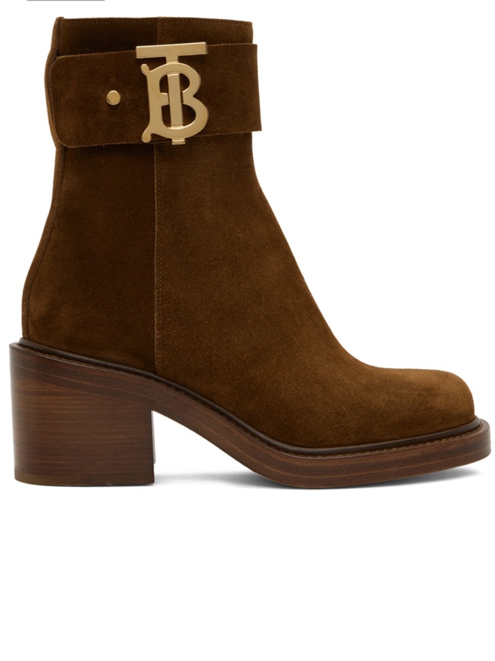 Burberry Westella Brown Suede TB Monogram Ankle Boots EU 40